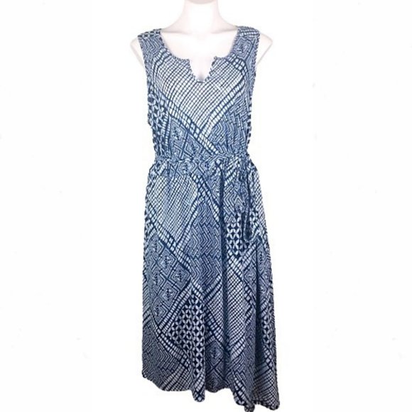Sonoma Navy & White Shibori Print High Low Dress - Picture 4 of 7